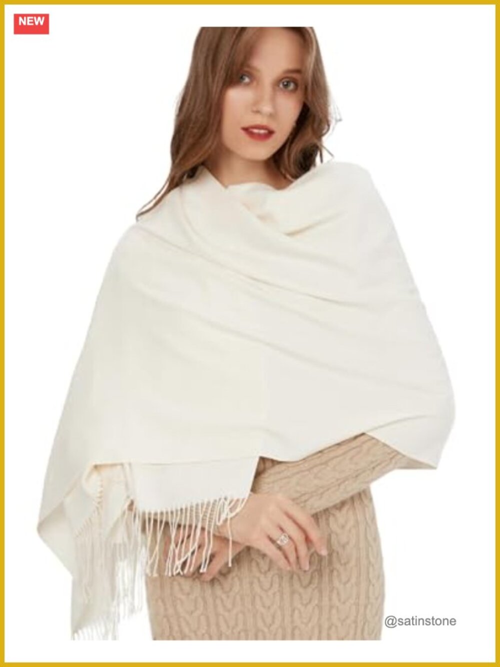 Women's Cashmere Feel Pashmina Shawl Wrap Blanket Scarf for Wedding